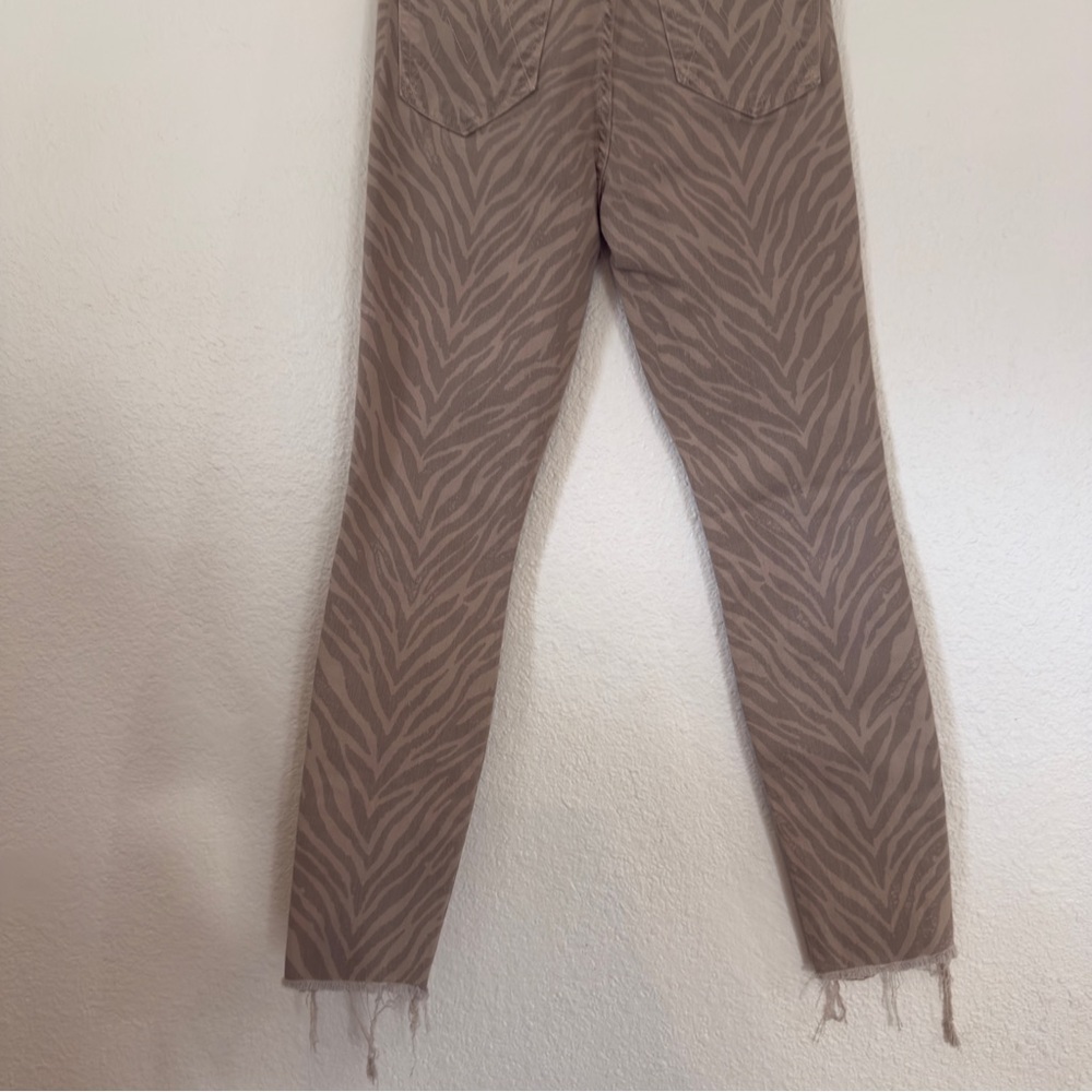 Mother Jeans Size 27 The Looker Ankle Fray in Sweet Stripes Khaki Dangerous Game - Picture 11 of 13